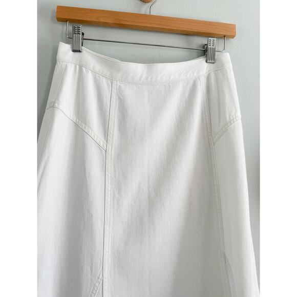 Madewell | NWT Fluted Midi Skirt in Tile White | Sz 26 - Picture 4 of 10